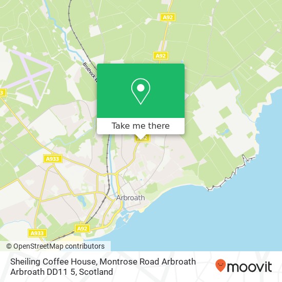 Sheiling Coffee House, Montrose Road Arbroath Arbroath DD11 5 map