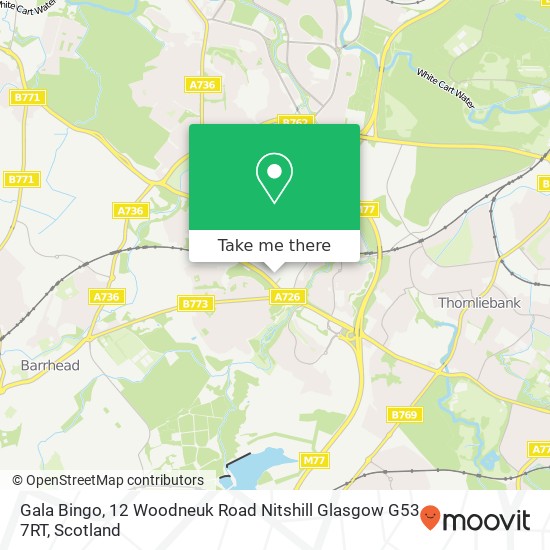 Gala Bingo, 12 Woodneuk Road Nitshill Glasgow G53 7RT map