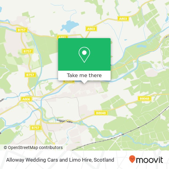 Alloway Wedding Cars and Limo Hire map