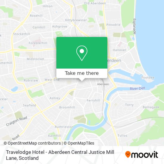 Travelodge Hotel - Aberdeen Central Justice Mill Lane map