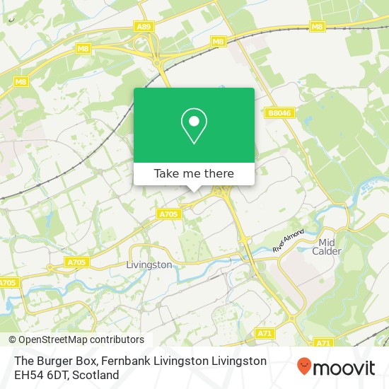The Burger Box, Fernbank Livingston Livingston EH54 6DT map
