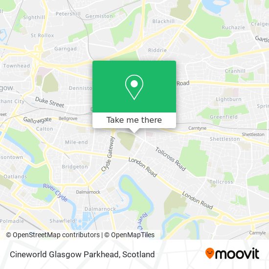 Cineworld Glasgow Parkhead map