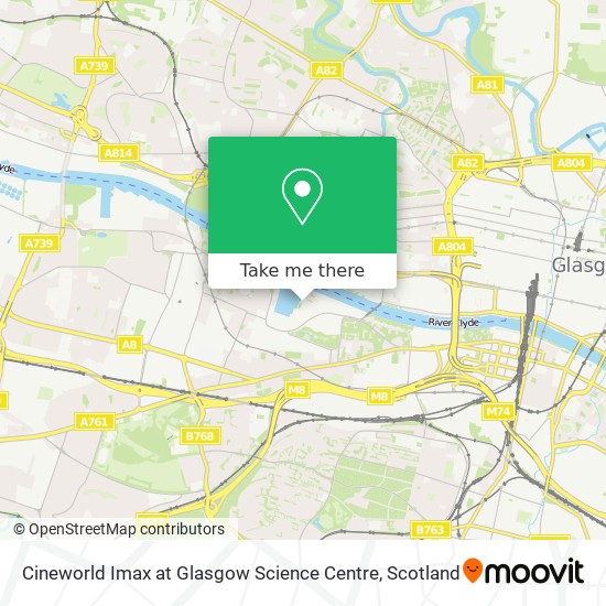 Cineworld Imax at Glasgow Science Centre map