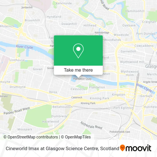 Cineworld Imax at Glasgow Science Centre map