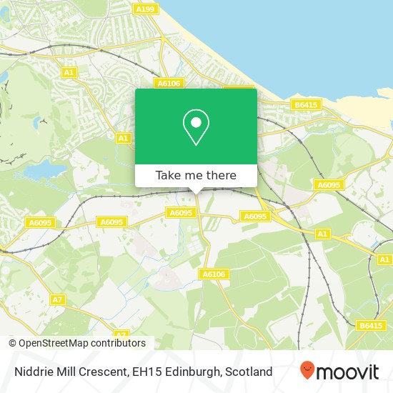 Niddrie Mill Crescent, EH15 Edinburgh map