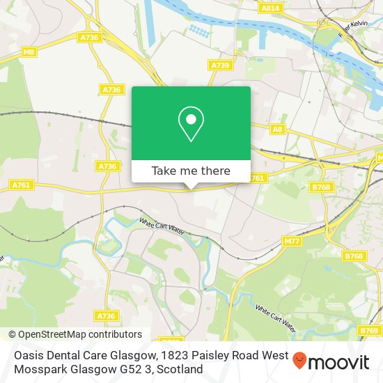 Oasis Dental Care Glasgow, 1823 Paisley Road West Mosspark Glasgow G52 3 map