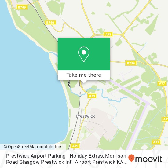 Prestwick Airport Parking - Holiday Extras, Morrison Road Glasgow Prestwick Int'l Airport Prestwick KA9 2 map