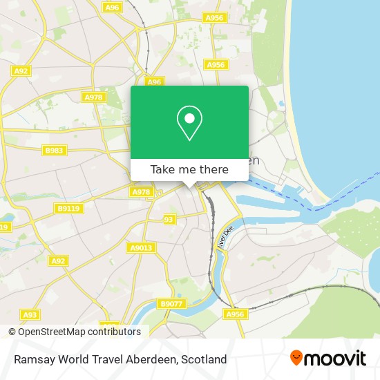 Ramsay World Travel Aberdeen map