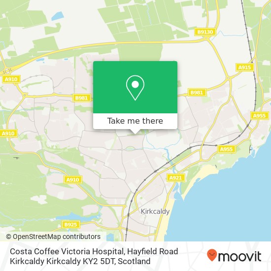 Costa Coffee Victoria Hospital, Hayfield Road Kirkcaldy Kirkcaldy KY2 5DT map