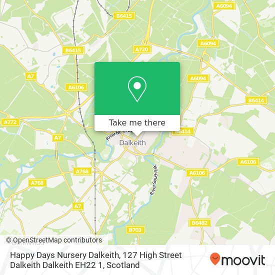 Happy Days Nursery Dalkeith, 127 High Street Dalkeith Dalkeith EH22 1 map