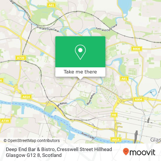 Deep End Bar & Bistro, Cresswell Street Hillhead Glasgow G12 8 map