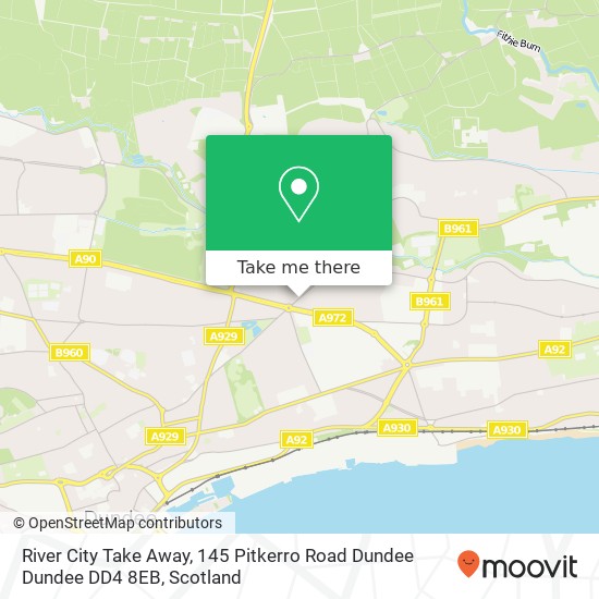 River City Take Away, 145 Pitkerro Road Dundee Dundee DD4 8EB map