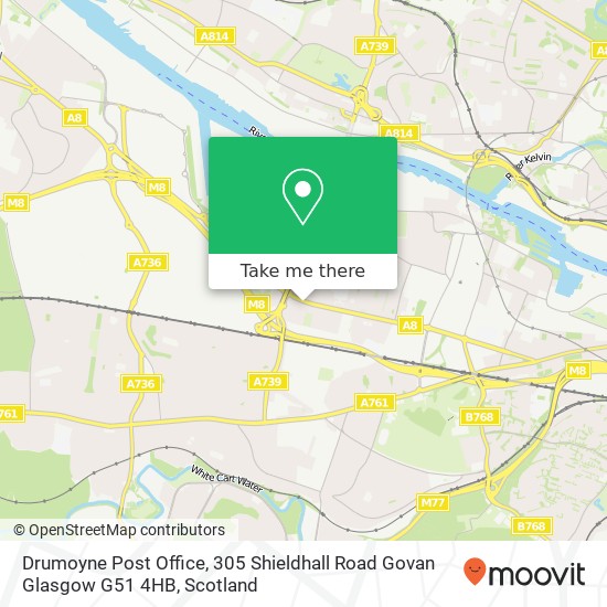 Drumoyne Post Office, 305 Shieldhall Road Govan Glasgow G51 4HB map