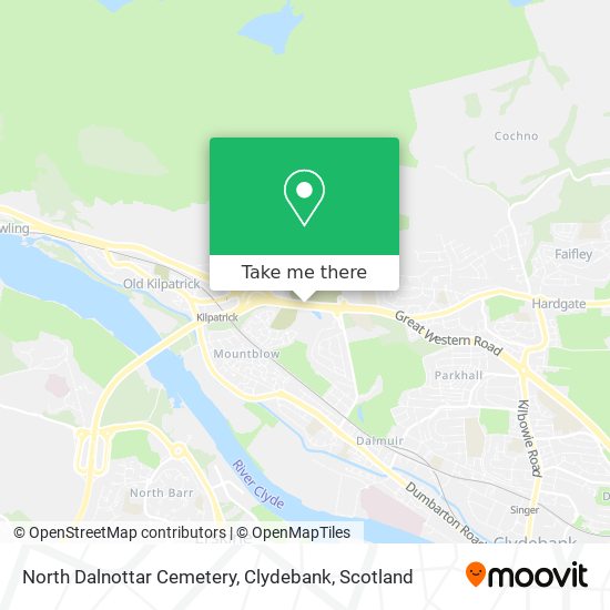 North Dalnottar Cemetery, Clydebank map