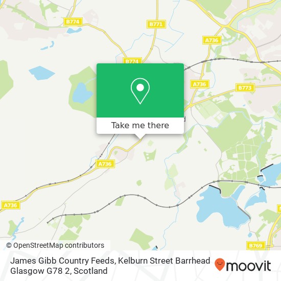 James Gibb Country Feeds, Kelburn Street Barrhead Glasgow G78 2 map