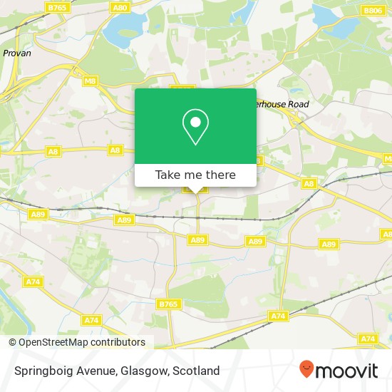 Springboig Avenue, Glasgow map