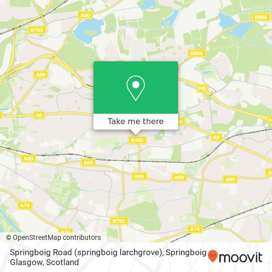 Springboig Road (springboig larchgrove), Springboig Glasgow map