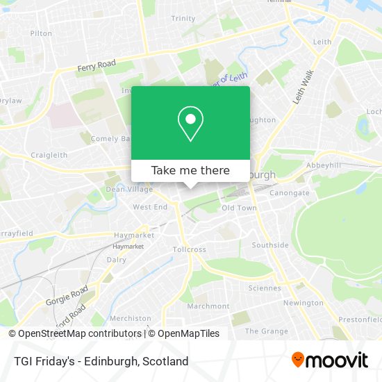 TGI Friday's - Edinburgh map
