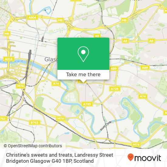 Christine's sweets and treats, Landressy Street Bridgeton Glasgow G40 1BP map