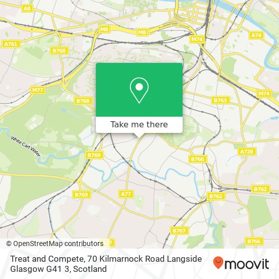 Treat and Compete, 70 Kilmarnock Road Langside Glasgow G41 3 map