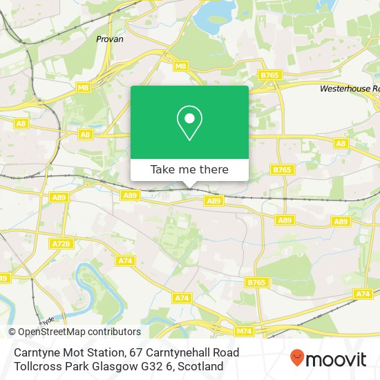 Carntyne Mot Station, 67 Carntynehall Road Tollcross Park Glasgow G32 6 map