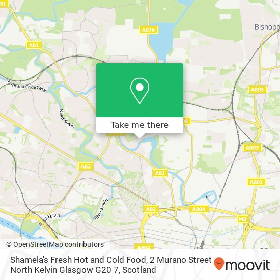 Shamela's Fresh Hot and Cold Food, 2 Murano Street North Kelvin Glasgow G20 7 map