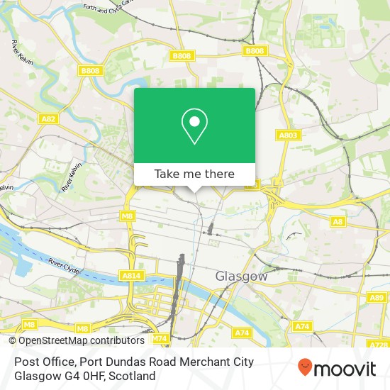 Post Office, Port Dundas Road Merchant City Glasgow G4 0HF map