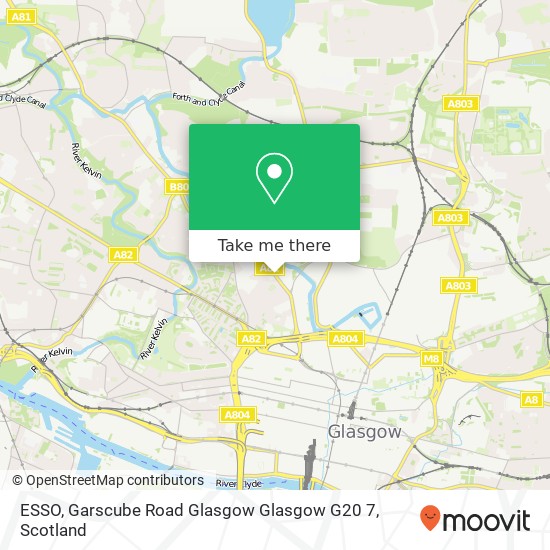 ESSO, Garscube Road Glasgow Glasgow G20 7 map