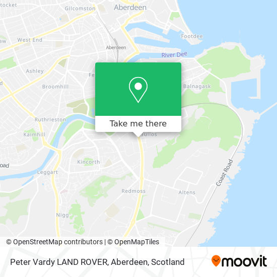 Peter Vardy LAND ROVER, Aberdeen map