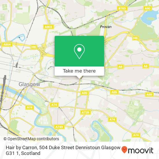 Hair by Carron, 504 Duke Street Dennistoun Glasgow G31 1 map