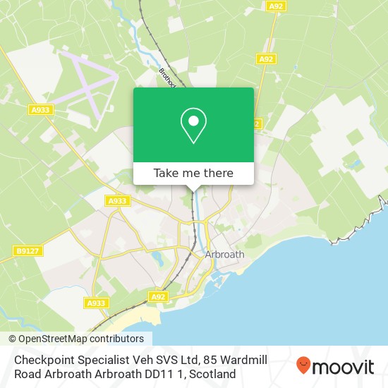 Checkpoint Specialist Veh SVS Ltd, 85 Wardmill Road Arbroath Arbroath DD11 1 map