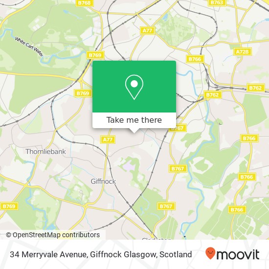 34 Merryvale Avenue, Giffnock Glasgow map