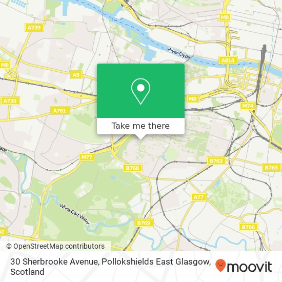 30 Sherbrooke Avenue, Pollokshields East Glasgow map