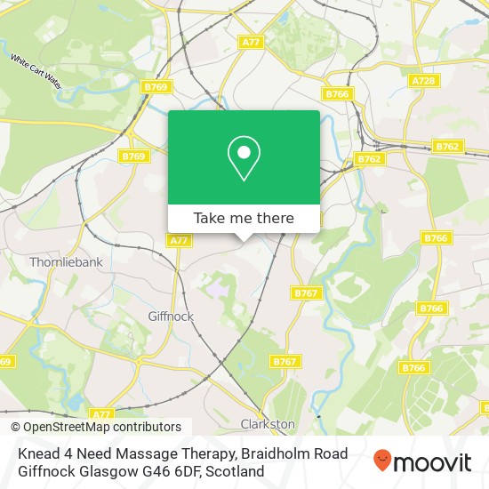 Knead 4 Need Massage Therapy, Braidholm Road Giffnock Glasgow G46 6DF map
