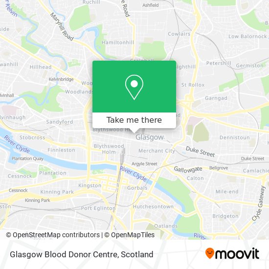 Glasgow Blood Donor Centre map