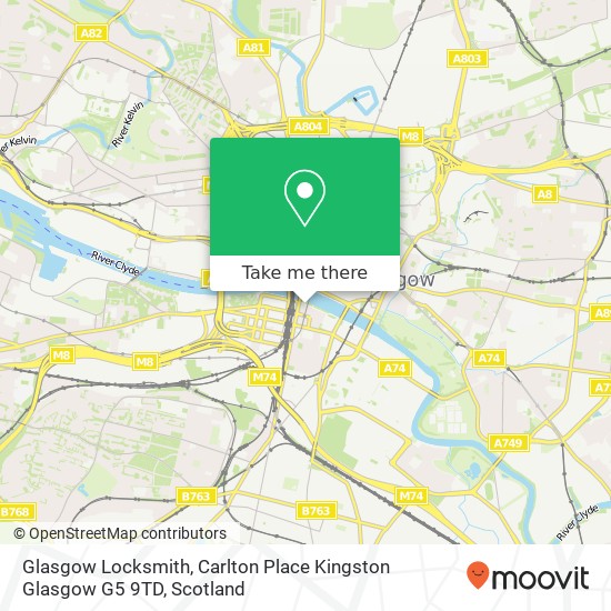 Glasgow Locksmith, Carlton Place Kingston Glasgow G5 9TD map