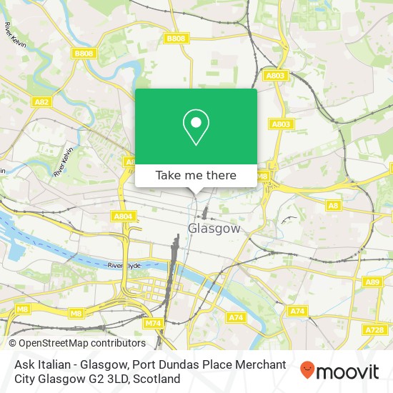 Ask Italian - Glasgow, Port Dundas Place Merchant City Glasgow G2 3LD map