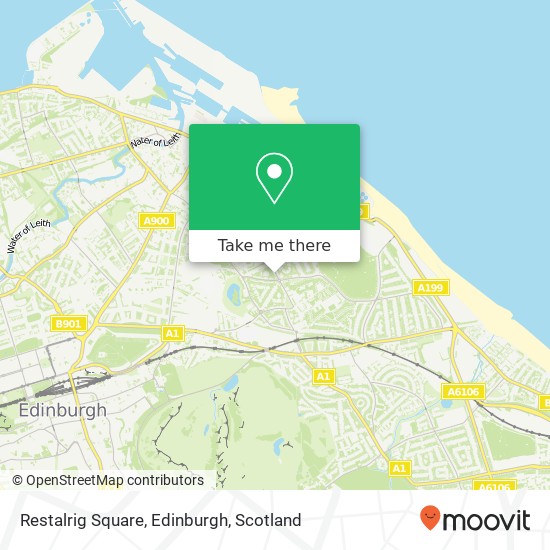 Restalrig Square, Edinburgh map