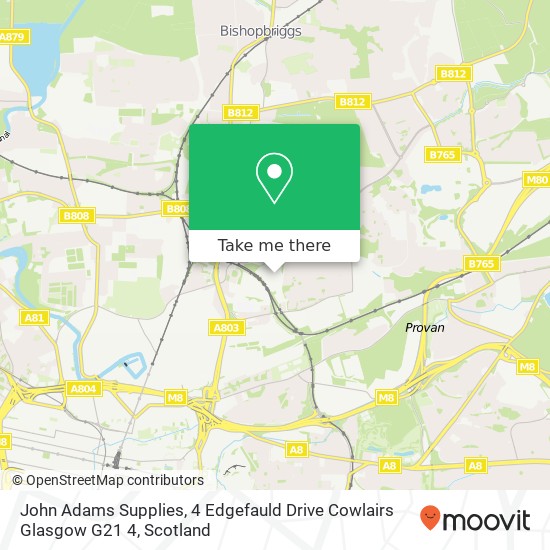 John Adams Supplies, 4 Edgefauld Drive Cowlairs Glasgow G21 4 map