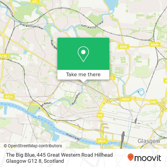 The Big Blue, 445 Great Western Road Hillhead Glasgow G12 8 map