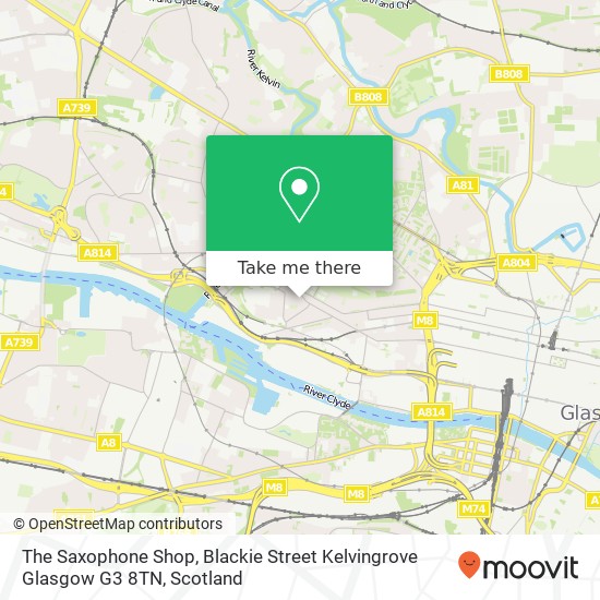 The Saxophone Shop, Blackie Street Kelvingrove Glasgow G3 8TN map