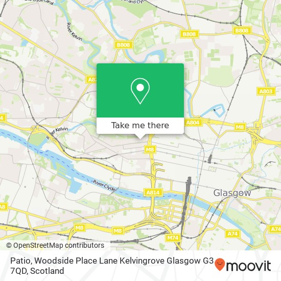 Patio, Woodside Place Lane Kelvingrove Glasgow G3 7QD map