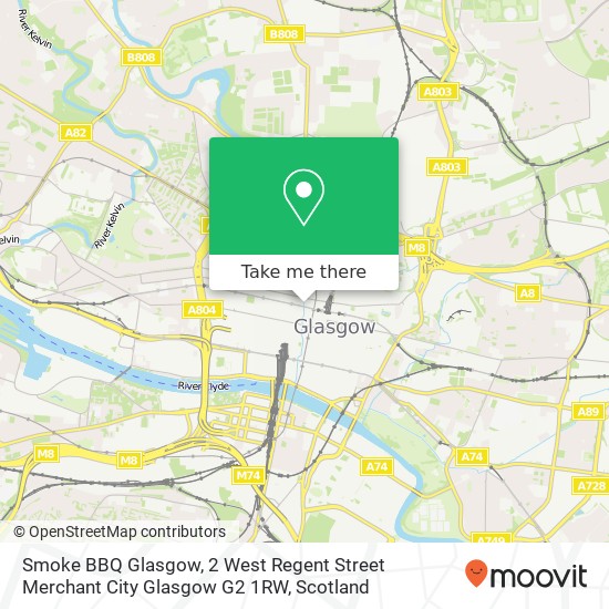 Smoke BBQ Glasgow, 2 West Regent Street Merchant City Glasgow G2 1RW map