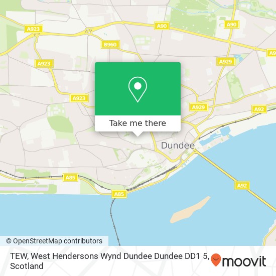 TEW, West Hendersons Wynd Dundee Dundee DD1 5 map