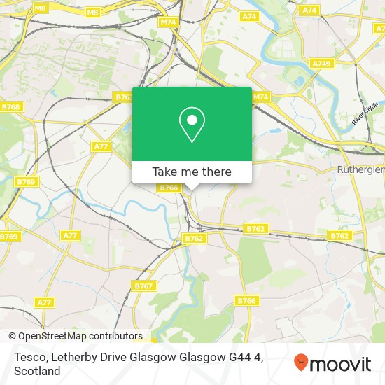 Tesco, Letherby Drive Glasgow Glasgow G44 4 map