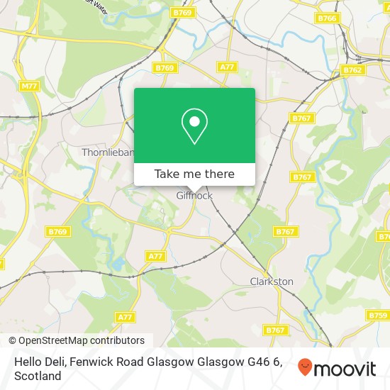 Hello Deli, Fenwick Road Glasgow Glasgow G46 6 map