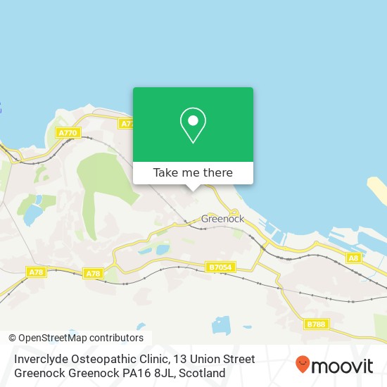 Inverclyde Osteopathic Clinic, 13 Union Street Greenock Greenock PA16 8JL map