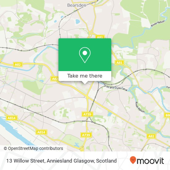 13 Willow Street, Anniesland Glasgow map