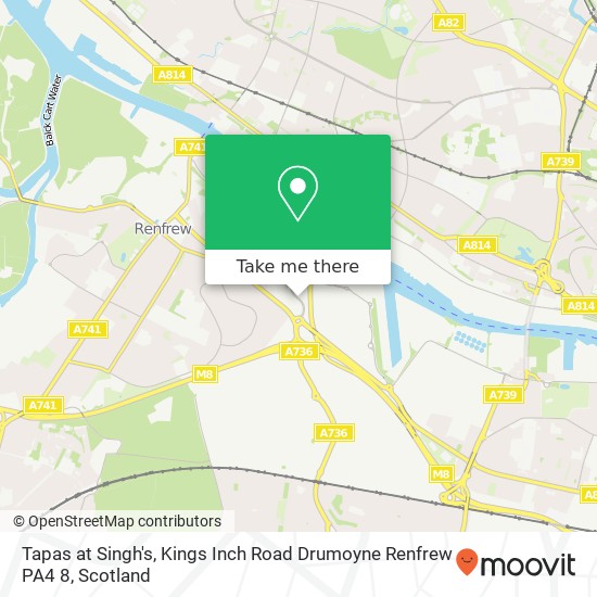 Tapas at Singh's, Kings Inch Road Drumoyne Renfrew PA4 8 map