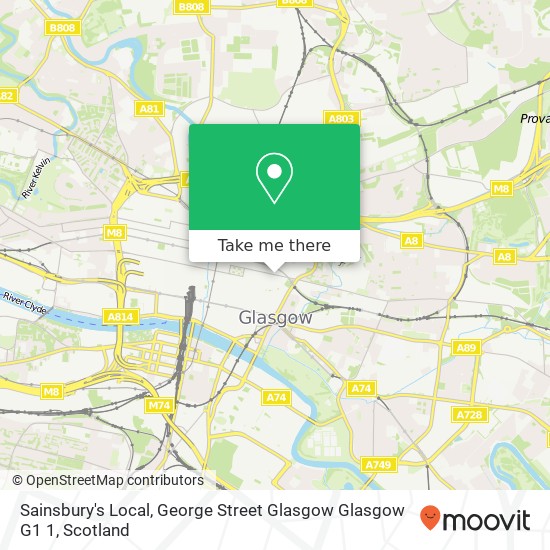 Sainsbury's Local, George Street Glasgow Glasgow G1 1 map